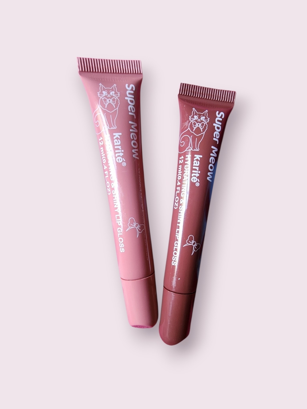 KARITE Hydrating Lip Gloss Duo - Soft Pink & Mauve Colors 02 & 04